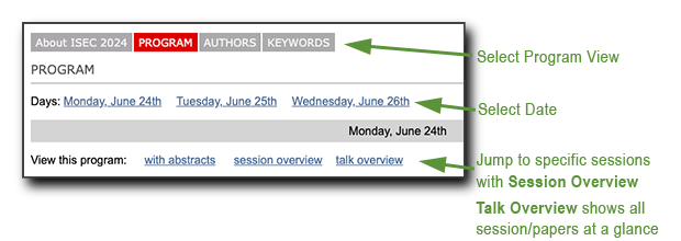 How to Navigate the ISEC 2024 Programme